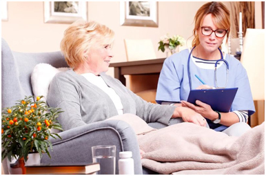 elder reclining in chair
